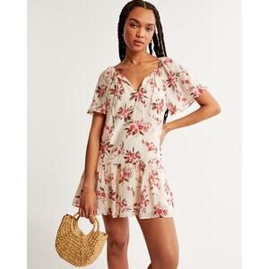 Abercrombie & Fitch Cream and Pink Ruffled Sundress
